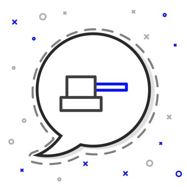 Çizgi spreyi beyaz arkaplanda izole edilmiş başlık simgesini tıkayabilir. Renkli taslak konsepti. Vektör