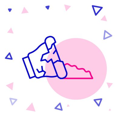 Kırık çömlek simgesi beyaz arkaplanda izole edildi. Renkli taslak konsepti. Vektör