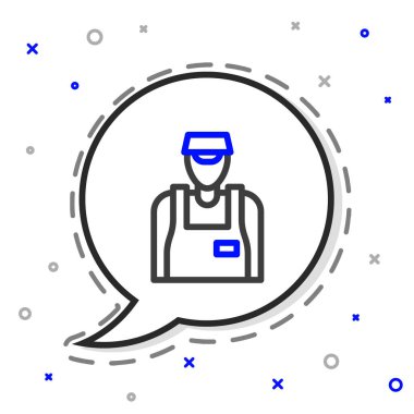 Satır Satıcısı simgesi beyaz arkaplanda izole edildi. Renkli taslak konsepti. Vektör