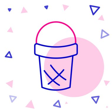 Beyaz arka planda izole edilmiş Waffle külahlı çizgi dondurma. Güzel sembol. Renkli taslak konsepti. Vektör