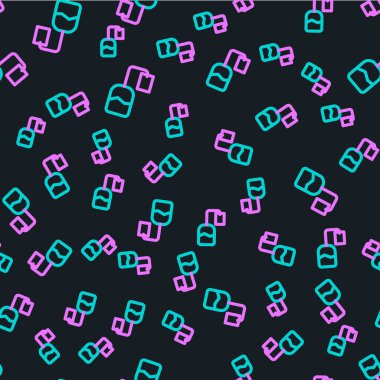 Çay poşeti simgesi siyah arkaplanda izole edilmiş. Vektör