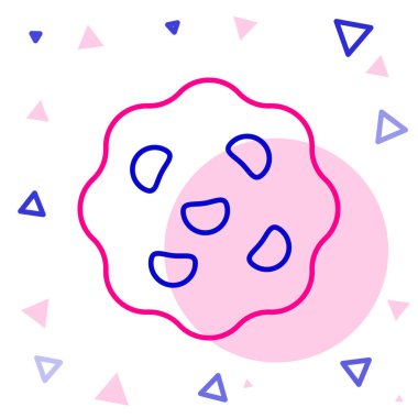 Beyaz arka planda izole edilmiş çikolatalı kurabiye ya da bisküvi. Renkli taslak konsepti. Vektör