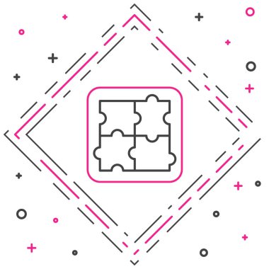 Psikoloji ikonundaki soruna çizgi çözümü beyaz arka planda izole edildi. Bulmaca. Akıl sağlığı terapisi. Renkli taslak konsepti. Vektör