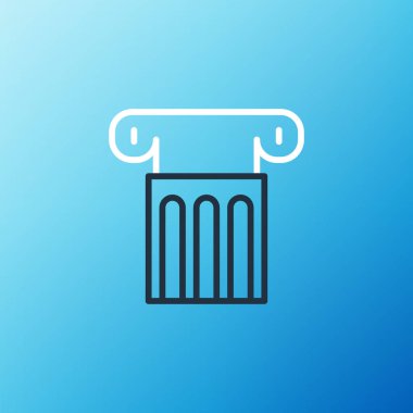 Eskiler 'in satır sütun simgesi mavi arkaplanda izole edildi. Renkli taslak konsepti. Vektör