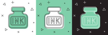 Inkwell simgesini siyah ve beyaz arkaplanda izole et. Vektör