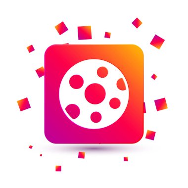 Beyaz Dolunay simgesi beyaz arkaplanda izole edildi. Bulutlu gece işareti. Uyku rüyalarının sembolü. Gece ya da yatak zamanı tabelası. Kare renk düğmesi. Vektör