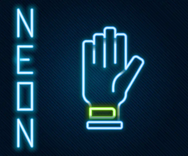 Glowing Neon Line Golf Glove Icon Isolated Black Background Sport — Image vectorielle