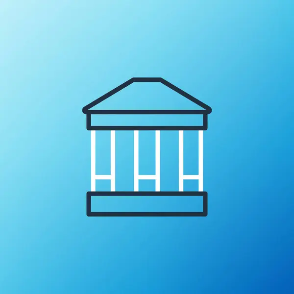 Иконка Здания Линейного Музея Изолирована Синем Фоне Красочная Концепция Контура — стоковый вектор