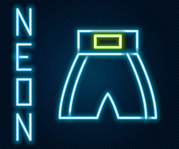 Zářící Neonová Čára Krátká Ikona Boxu Izolovaná Černém Pozadí Barevný — Stockový vektor