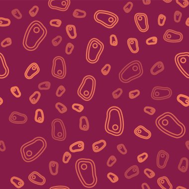 Kahverengi çizgili et ikonu kırmızı arka planda kusursuz desen izole etti. Vektör