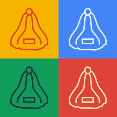 Pop Art Line Sauna şapka simgesi renk arkaplanında izole edildi. Vektör