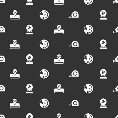 Rulet inşaatı, mineraller, kayalar, deprem ve çekirdek yapı kabuğundan oluşan pürüzsüz desenli sergi. Vektör