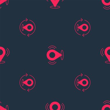 Harita iğnesini ve kusursuz deseni ayarla. Vektör