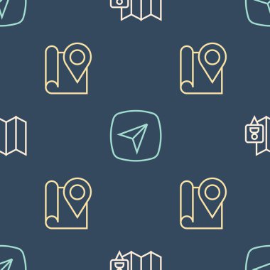 Çizgi katlanmış haritayı konum işaretleyicisiyle ve şehir navigasyonunu pürüzsüz bir şablona ayarla. Vektör