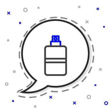 Beyaz arkaplanda çizgi parfüm ikonu izole edildi. Renkli taslak konsepti. Vektör.