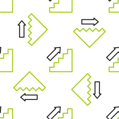 Çizgi merdivenleri beyaz arka planda izole edilmiş bir ikon. Vektör