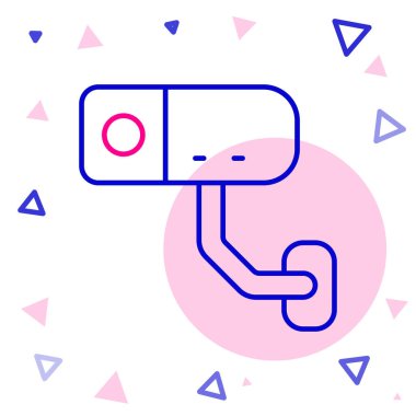 Güvenlik kamerası simgesi beyaz arkaplanda izole edildi. Renkli taslak konsepti. Vektör