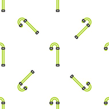 Çizgili baston simgesi, beyaz arka planda izole edilmiş, pürüzsüz desen. Vektör