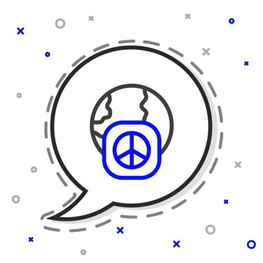 Uluslararası Hat Barış Günü ikonu beyaz arka planda izole edildi. Dünya barışı. Renkli taslak konsepti. Vektör