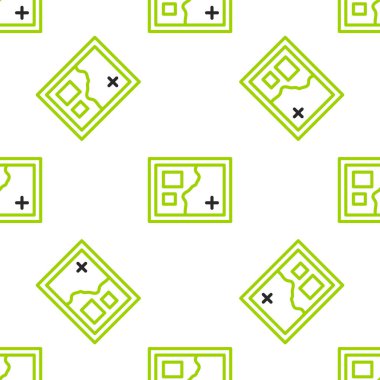 Katlanmış harita simgesi beyaz arkaplanda izole edilmiş kusursuz desen. Vektör