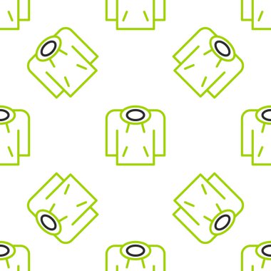 Çizgi kapüşonlu simge beyaz arka planda kusursuz desen izole etti. Kapüşonlu kazak. Vektör