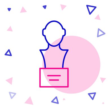 Line Gypsum head sculpture bust icon isolated on white background. Colorful outline concept. Vector