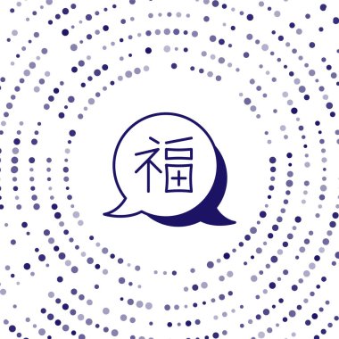 Blue Chinese New Year icon isolated on white background. Abstract circle random dots. Vector