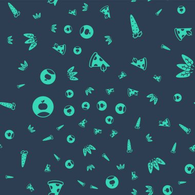 Vejetaryen pizza dilimi, Havuç, Elma ve Yaprak 'ı kusursuz şekilde hazırlayın. Vektör