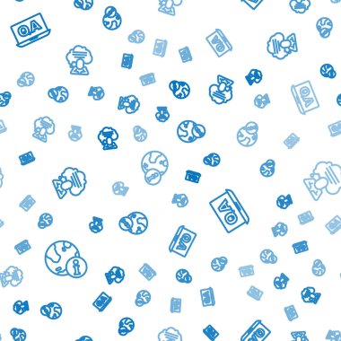 Satır Bilgileri, Sorular ve Cevaplar ve Konuşma baloncuğu sohbetini kusursuz desen üzerine ayarla. Vektör