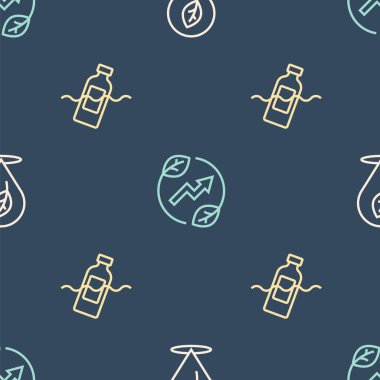 Çizgi konumunu yaprak ile ayarla, kirlilik sorunu ve elektrik tasarruf prizi pürüzsüz desen. Vektör