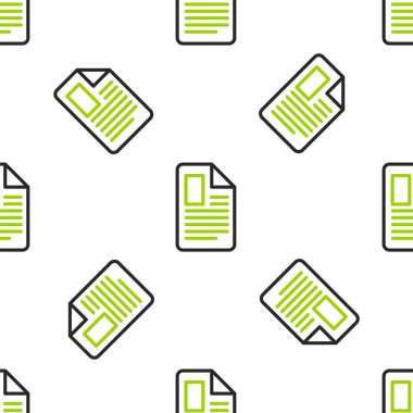 Satır Dosya simgesi beyaz arkaplanda izole edilmiş kusursuz desen. Kontrol listesi simgesi. İş konsepti. Vektör.