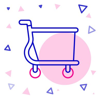 Hat alışveriş arabası simgesi beyaz arkaplanda izole edildi. İnternetten satın alma konsepti. Servis tabelası. Süpermarket sepeti sembolü. Renkli taslak konsepti. Vektör