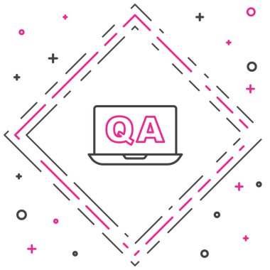 Beyaz arkaplanda Soru ve Yanıt simgesinin izole edildiği satır konuşma balonları. Q ve A sembolü. SSS işareti. Konuşma balonu ve çizelgesi. Renkli taslak konsepti. Vektör