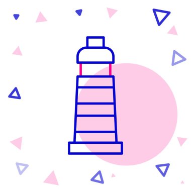 Hat Feneri simgesi beyaz arkaplanda izole edildi. Renkli taslak konsepti. Vektör