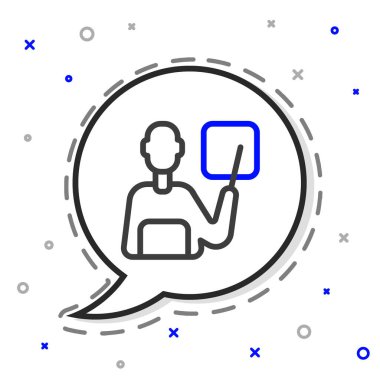 Çizgi Öğretmeni simgesi beyaz arkaplanda izole edildi. Renkli taslak konsepti. Vektör