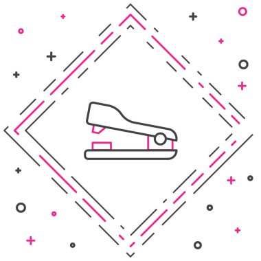 Hat Ofisi zımba simgesi beyaz arkaplanda izole edildi. Zımba, zımba, kağıt, karton, ofis malzemeleri. Renkli taslak konsepti. Vektör