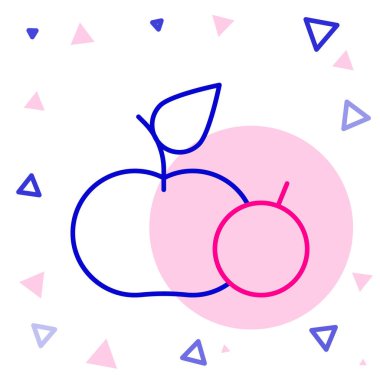 Apple çizgi simgesi beyaz arkaplanda izole edildi. Fazla kilolu. Sağlıklı diyet menüsü. Fitness diyeti elması. Renkli taslak konsepti. Vektör