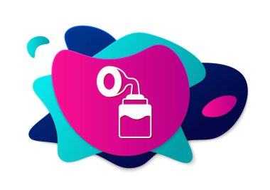 Renkli göğüs pompası simgesi beyaz arkaplanda izole edildi. Sıvı şekilli soyut pankart. Vektör