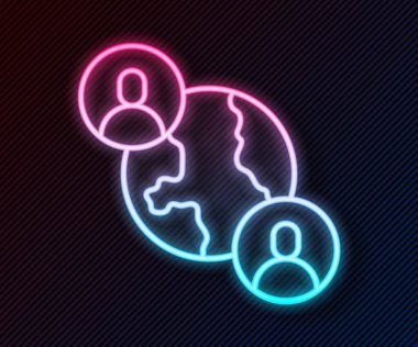 Parlayan neon hattı BFF ya da en iyi arkadaşlar sonsuza kadar siyah arkaplanda izole edilmiş ikon. Vektör.