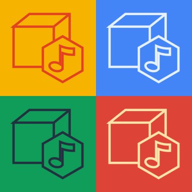 Pop sanat serisi NFT dijital şifreleme resim simgesi renk arkaplanında izole edildi. Para iadesi olmayan jeton. Vektör