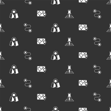 Katlanmış haritayı konum belirleyici, rota ve GPS aygıtı ile kusursuz desen üzerinde ayarla. Vektör