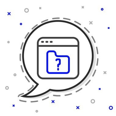 Satır Dosyası kayıp simgesi beyaz arkaplanda izole edildi. Renkli taslak konsepti. Vektör.