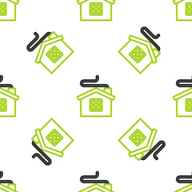 Mutlu Noeller çizgisi ikonu beyaz arka planda izole edilmiş kusursuz desen. Ev sembolü. Vektör