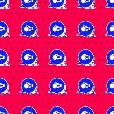 Mavi boks eldiveni simgesi kırmızı arka planda izole edilmiş. Vektör