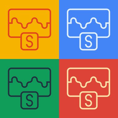 Pop sanat çizgisi Müzik dalga eşitleyici simgesi renk arkaplanında izole edildi. Ses dalgası. Ses dijital dengeleyici teknolojisi, konsol paneli, nabız müzikali. Vektör.