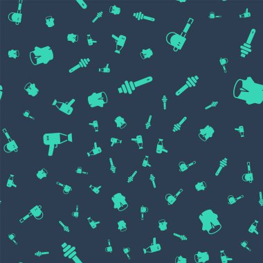 Honey Dipper çubuğunu, tahta baltayı, saç kurutma makinesini ayarlayın ve pürüzsüz şablona bağlanın. Vektör