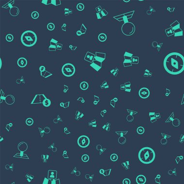 Katlanmış haritayı konum işaretleyicisi, paralı yol trafiği ve pusulayı pürüzsüz desen ile ayarla. Vektör