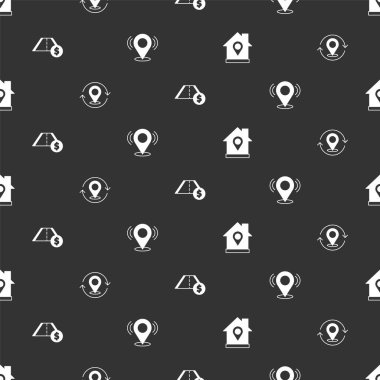 Konumu ev, harita şifresi, paralı yol trafiği ve pürüzsüz şablona ayarlayın. Vektör