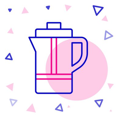 Çaydanlık çizgi simgesi beyaz arkaplanda izole edildi. Renkli taslak konsepti. Vektör.