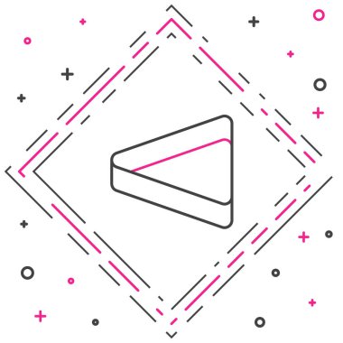 Beyaz arkaplanda izole edilmiş çizgi bilardo üçgeni simgesi. Renkli taslak konsepti. Vektör